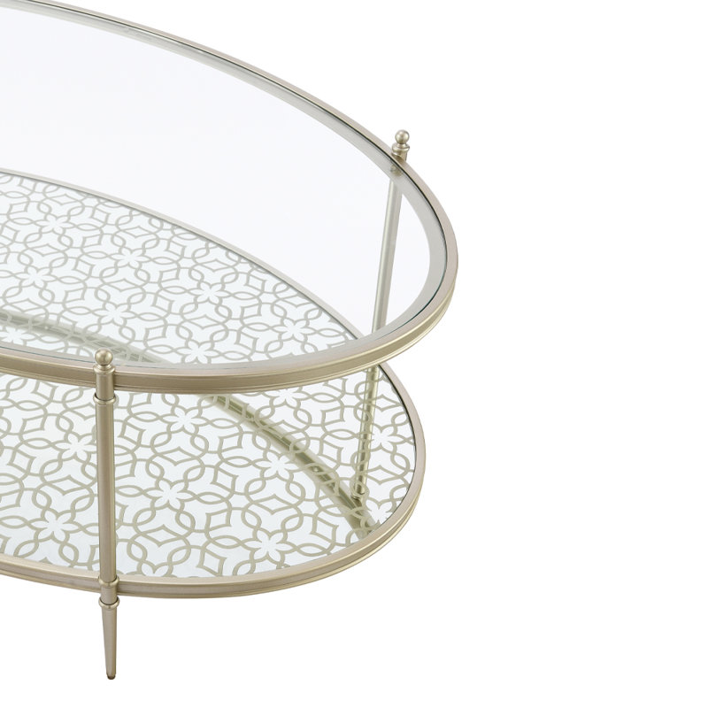 Steel and Tempered Glass Top Coffee Table, H 18 po x l 50 po x P 30 po