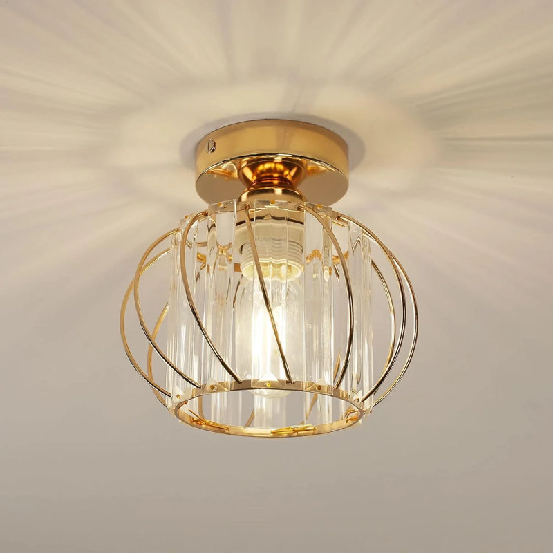Crystal Chandelier Ceiling Light,Modern Small Flush Mount Ceiling Light,E27 Metal Ceiling Lamp For Kitchen Hallway Dining Rooms Living Rooms