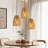 7" Set Of 3 Rustic Hemp Rope Pendant Light, Handcrafted Farmhouse Hanging Light Fixture, Adjustable Height Ceiling Lamp