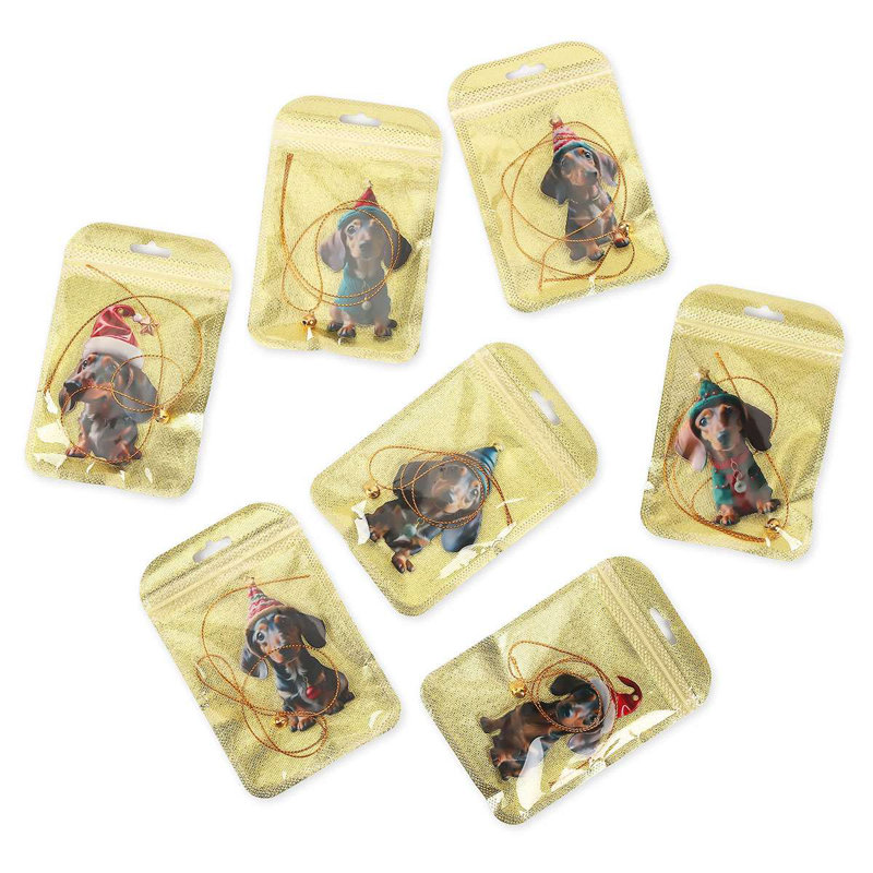 Ensemble d'ornement suspendu 7 pièces Mini Dachshund