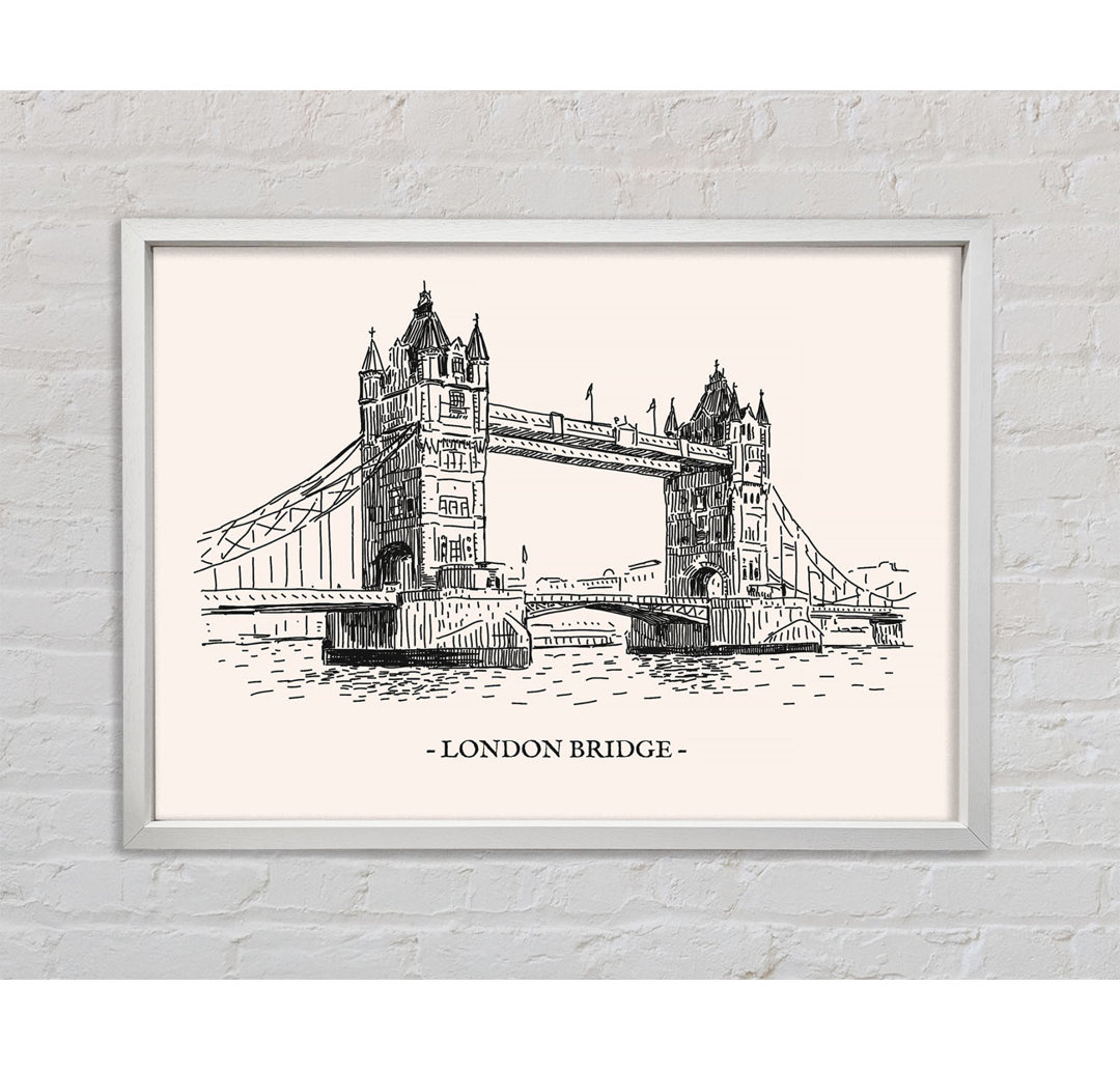 London Bridge Outline - Einzelner Bilderrahmen Kunstdrucke auf Leinwand