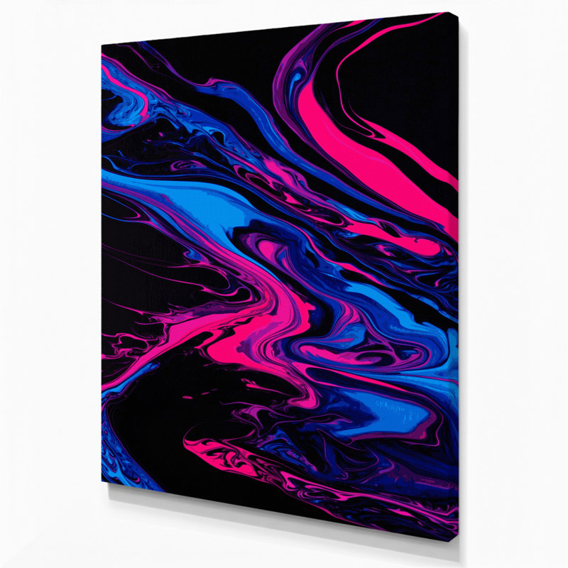 Abstrait art fluide sur toile mauve 34, H 10 po x l 8 po