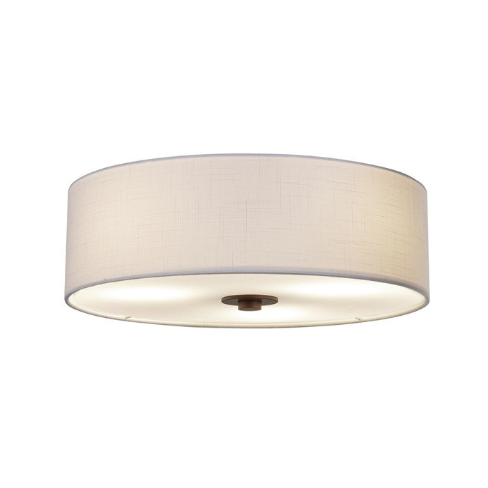 Plafonnier encastré 15 po 3 lumières, Bronze foncé, Blanc