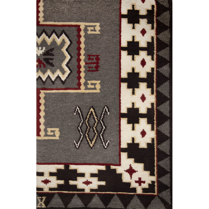 Mesa Hand Knotted Wool Geometric Shapes Area Rug, Rectangle 12' x 15'