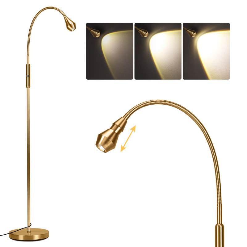 69" Adjustable LED Floor Lamp, Gold