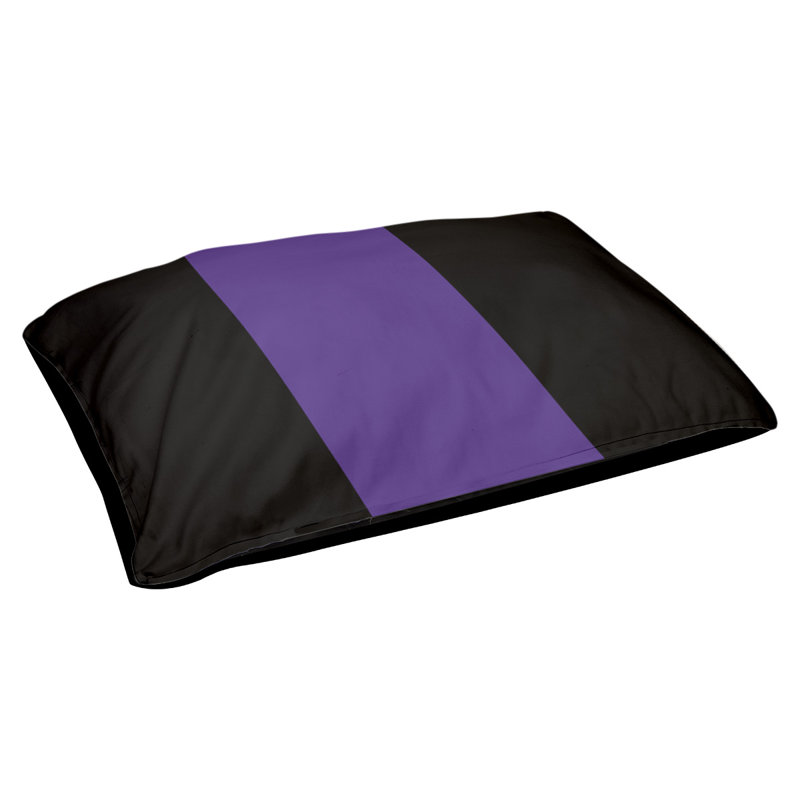 Coussin de lit pour chien Cincinnati, Moyen (l 28 po x P 18 po x H 6 po), Noir / mauve / noir