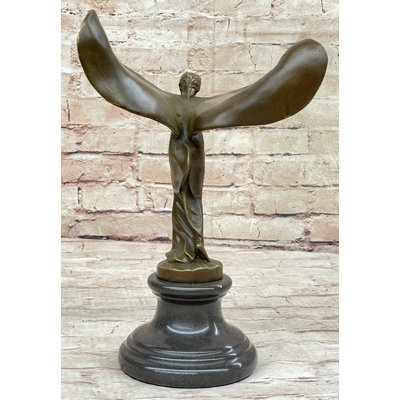 Karcey Spirit Of Ecstasy Rolls Royce Hood Emblem Bronze Metal Statue Sculpture Figure