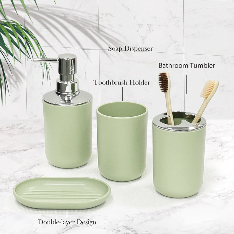 Ensemble d'accessoires de salle de bain 6 pièces Balch, Vert