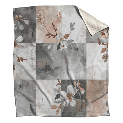 Floral Abstract Checkered Blankets