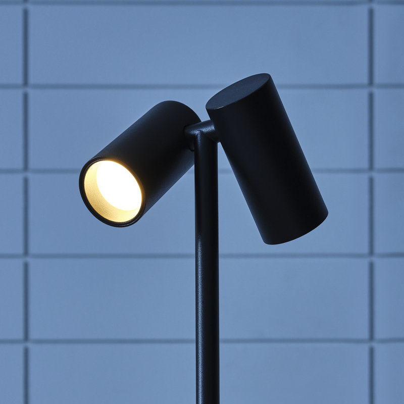 Sean Lavin Doppia 2-light Short Accent Rechargeable Table Lamp in Hand Rubbed Antique Brass, Black