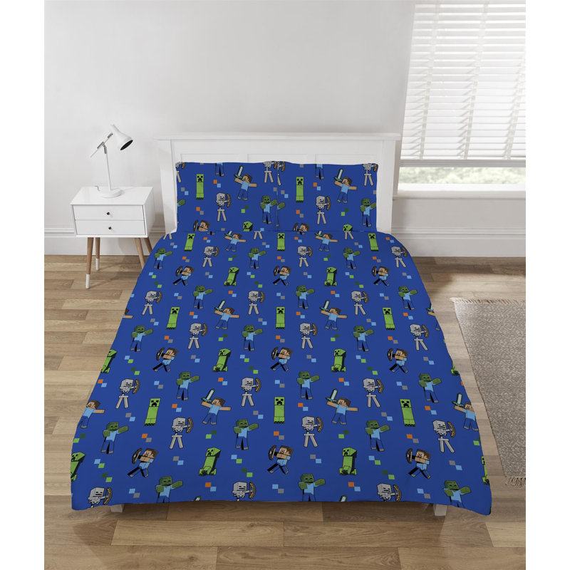 Polyester Geometric Duvet Cover Set with Pillowcases, Double Duvet Cover + 2 Pillowcases