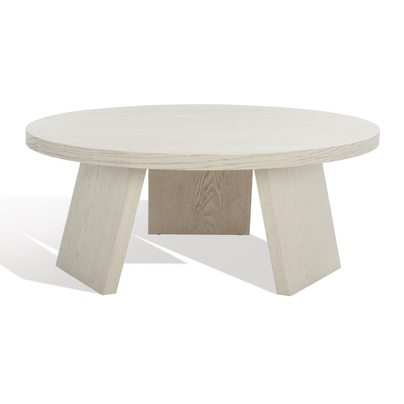 Table basse ronde Mattelynn, Blanc délavé