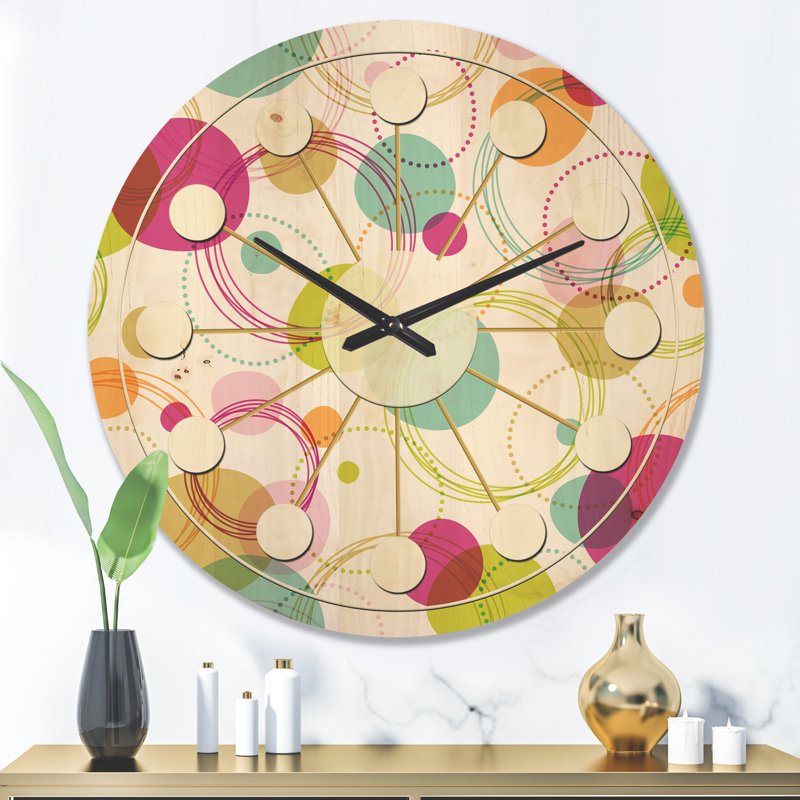 Horloge murale circulaire en bois II, Grand
