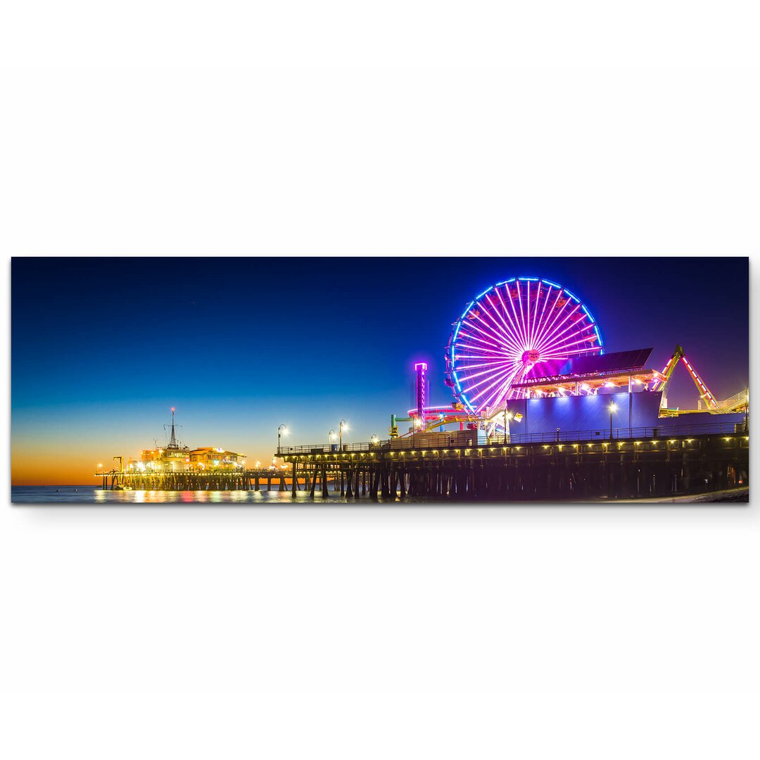 Leinwandbild Santa Monica Pier bei Nacht