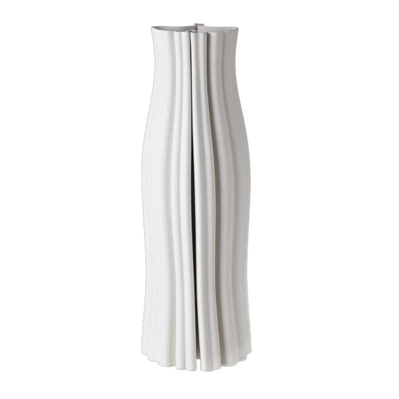 Pasco White Tall 3D Printed Ceramic Vase