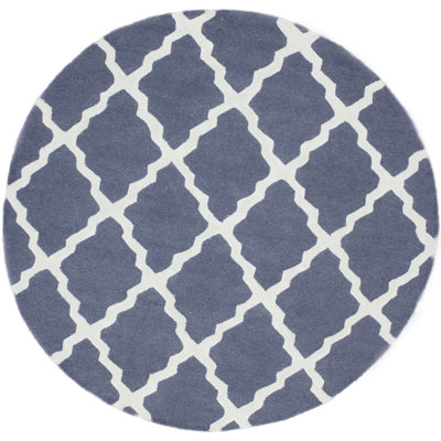 Tapis bleu en laine touffeté à la main Thuan