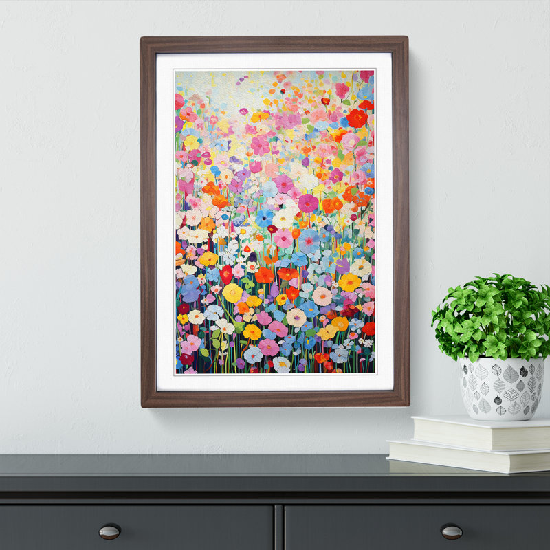 Single Picture Frame Print on Wood, 64cm H x 46cm W, Walnut Framed