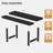 66'' Rectangular Outdoor Dining Table, Patio Dining Table With Umbrella Hole For Patio, Garden, Porch, Pool