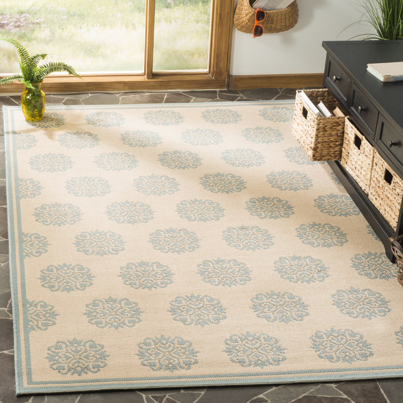Tapis intérieur / extérieur Burnell Performance Ikat, Rectangle 8 pi x 10 pi