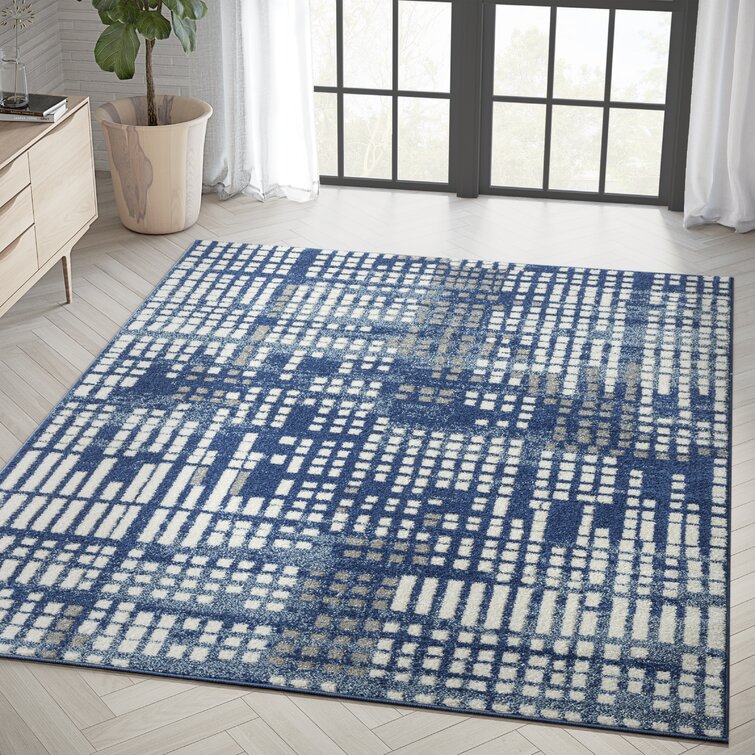 Shop Harley 4x6 Area Rug Blue & Cream, Indoor Rugs