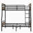 Full Xl Over Queen Bunk, 122.35 Lb Weight, Metal, Black Convertible Metal Bunkbed, And ,