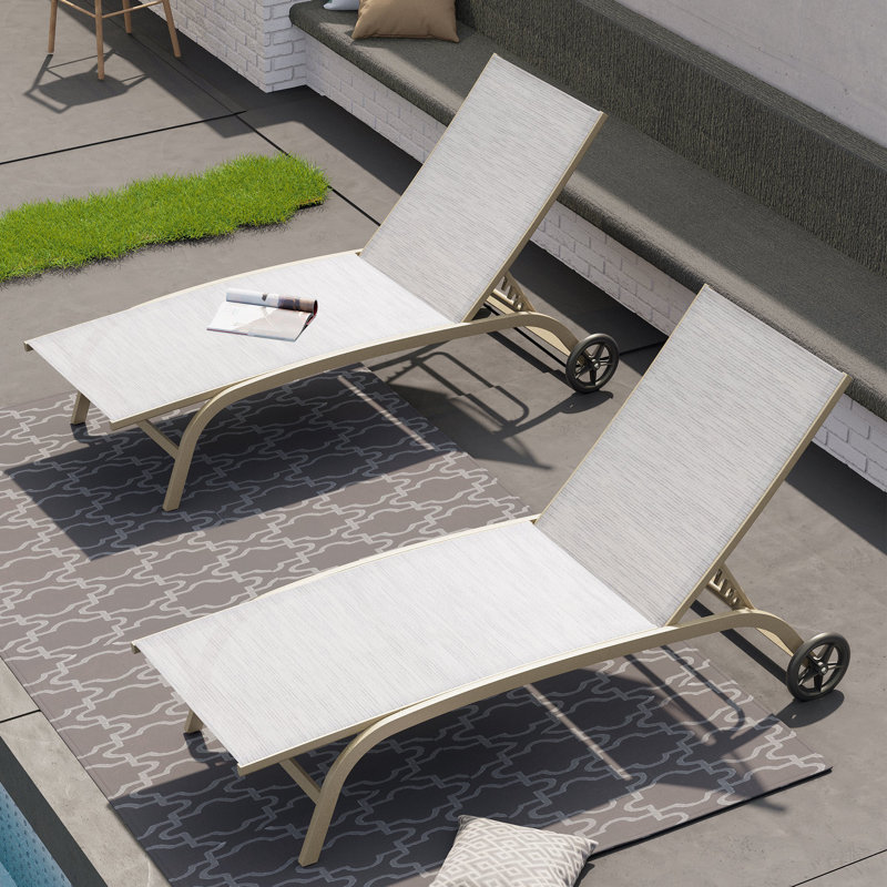 Chaise longue inclinable 74,8 po Bembo, Gris