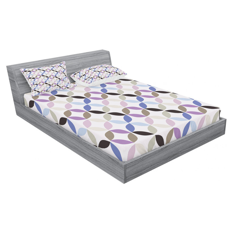 Microfiber Polka Dots Sheet Set, Full Sheet Set with Fitted Sheet, Navy