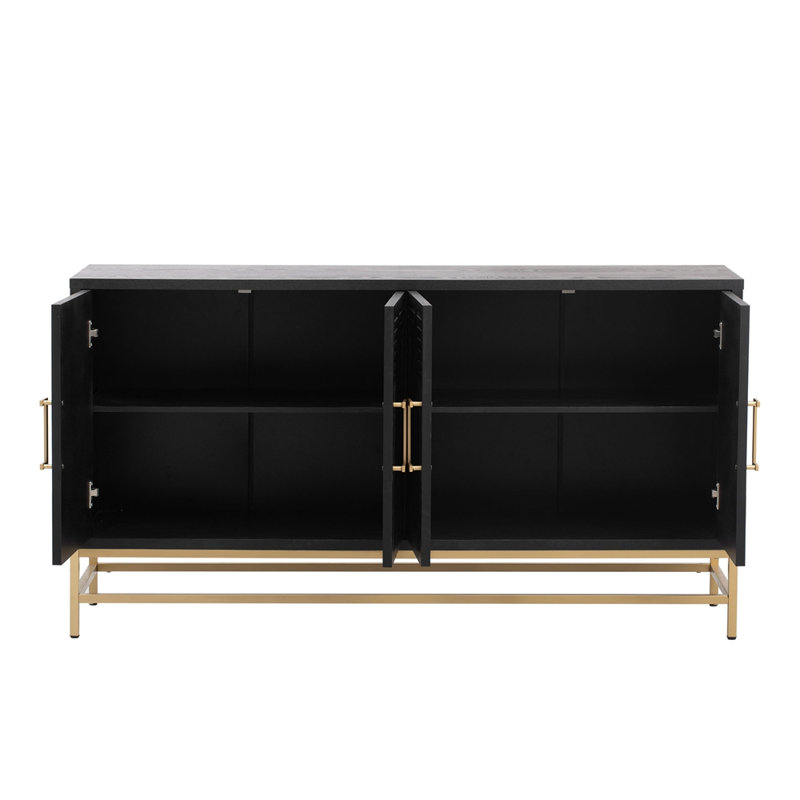 Sideboard Buffet Cabinet with Adjustable Shelves, Black