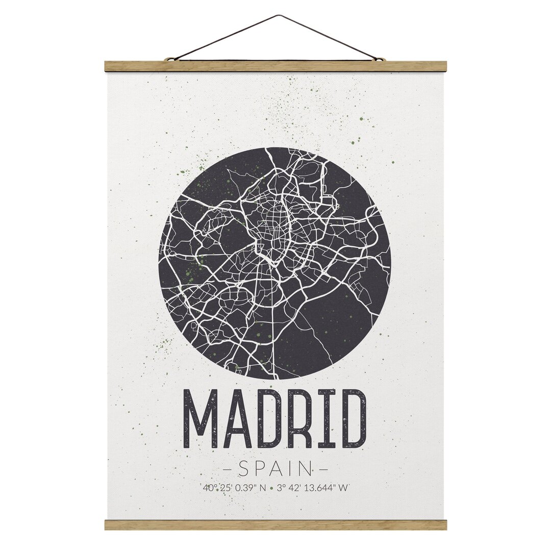 Stoffbild Madrid City Map