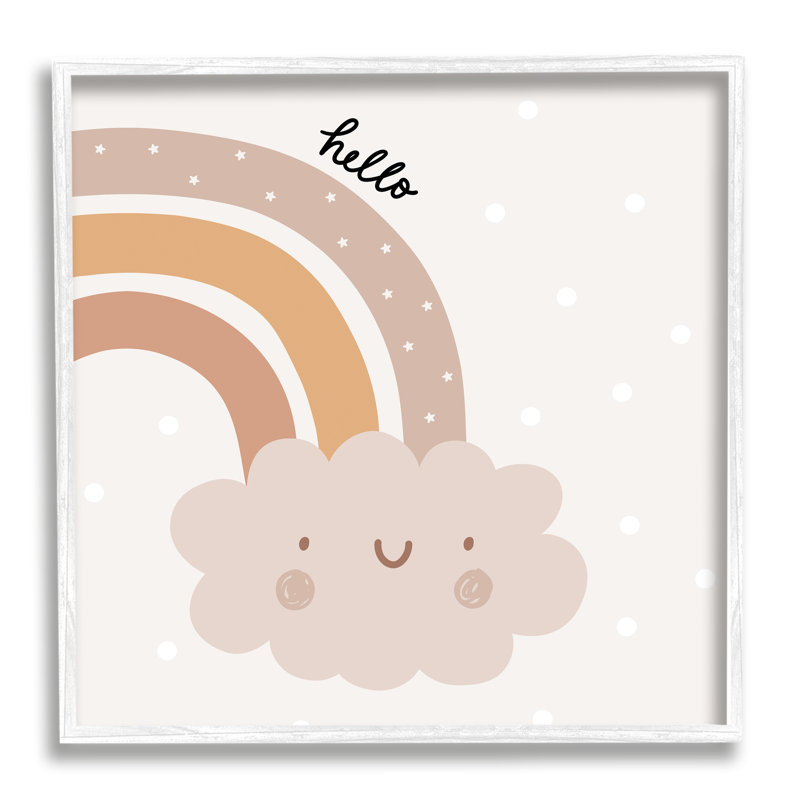 Art mural personnalisé neutre arc-en-ciel cmw-104, Giclée encadrée blanc bord de mer, H 17 po x l 17 po, Oui