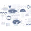 Adhésif mural pelez et collez pour enfants - Poissons et crabes géométriques-387112182-385109850