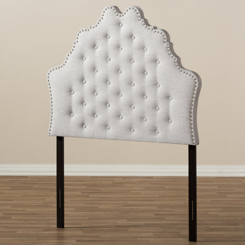 Tête de lit tapissier Gedeone, Beige-gris, Simple