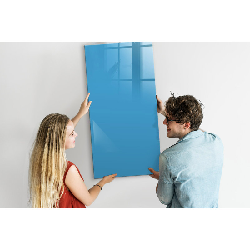 Magnetic Glass Dry Erase Board, Blue