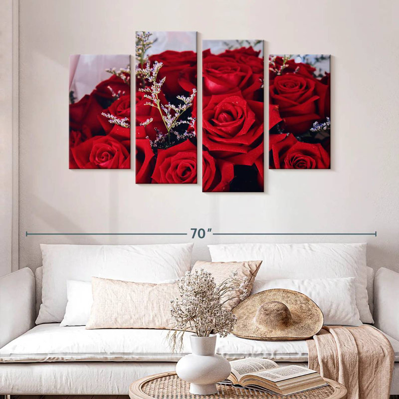 Bouquet de roses rouges Hardie, H 32 po x l 52 po