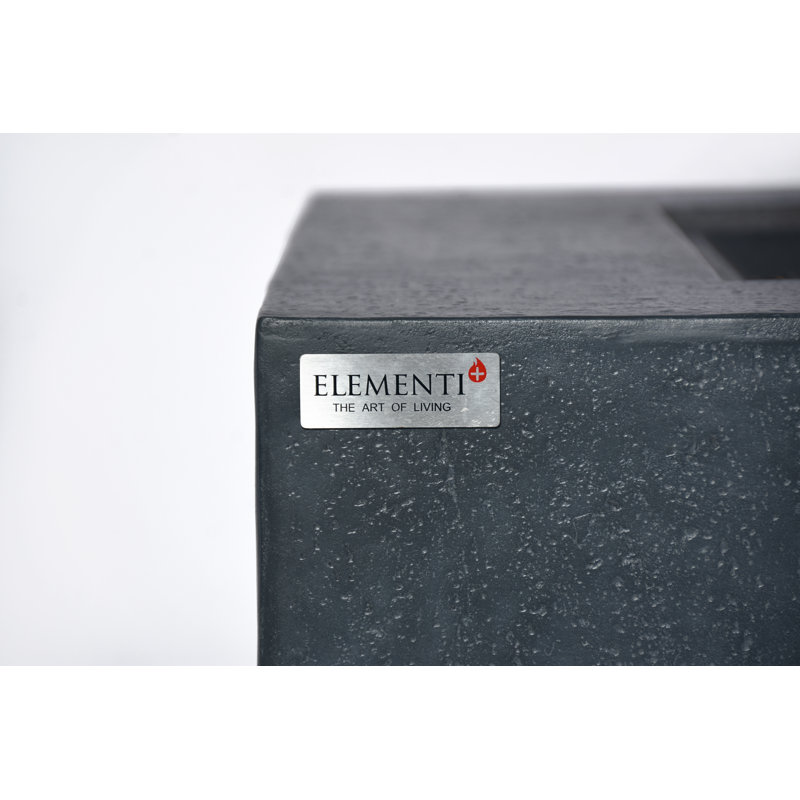 Bergen 40" Dark Grey Concrete Fire Table 60,000 BTU - Includes Fire Glass, Lid & PVC Cover, Natural gas