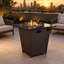 Teamson 76cm Propane Gas Fire Pit Table with Rattan Base, 40,000 BTU Outdoor Patio Heater, Glass Wind Guard, Hidden Propane Tank Storage for Garden