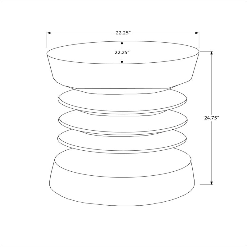 Table d'appoint moderne et ronde, Noir