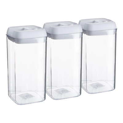 Argon Tableware - Food Storage Containers with Flip Lock Lid - Set of 3