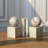 Marble Geometric Bookends