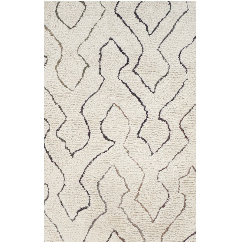 Mittler Hand Knotted Ivory / Multi Area Rug, Rectangle 8' x 10'