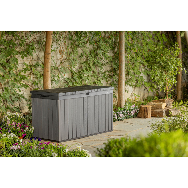 Keter Darwin 150 Gallon Durable Resin Outdoor Storage and Organization Deck Box Ideal For Patio, Gray