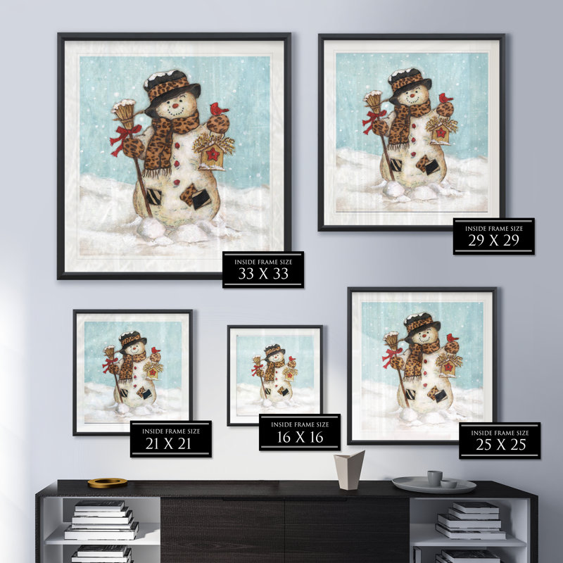 « bonhomme de neige », impression encadrée, H 30,5 po x l 30,5 po x P 1,5 po
