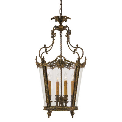 Lustre géométrique rétro à 4 lumières
