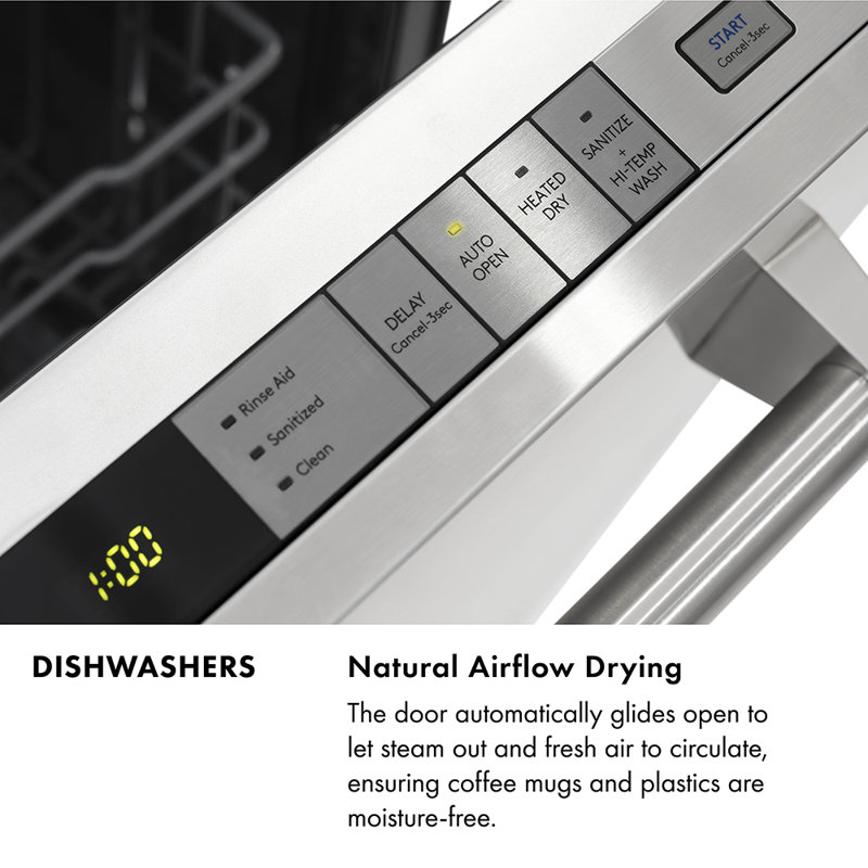 ZLINE Autograph Edition 24" Touch Control Tall Tub Dishwasher in Fingerprint Resistant Stainless Steel, Black