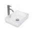 Lavabo de salle de bain rectangulaire au-dessus du comptoir pour salle de bain, design à texture de diamant, lavabo en verre trempé avec bonde escamotable (sans robinet)