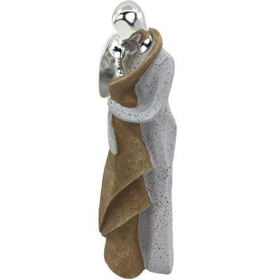 Victoria Bella 14.5""Lovers" Large Statue, Decorative Figurine, Souvenir, Beige and Grey