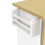 Ensemble d'îlot de cuisine 3 pièces avec 2 tabourets, table de cuisine à abattants avec prise de courant et armoire de rangement 3 pièces-2040879412