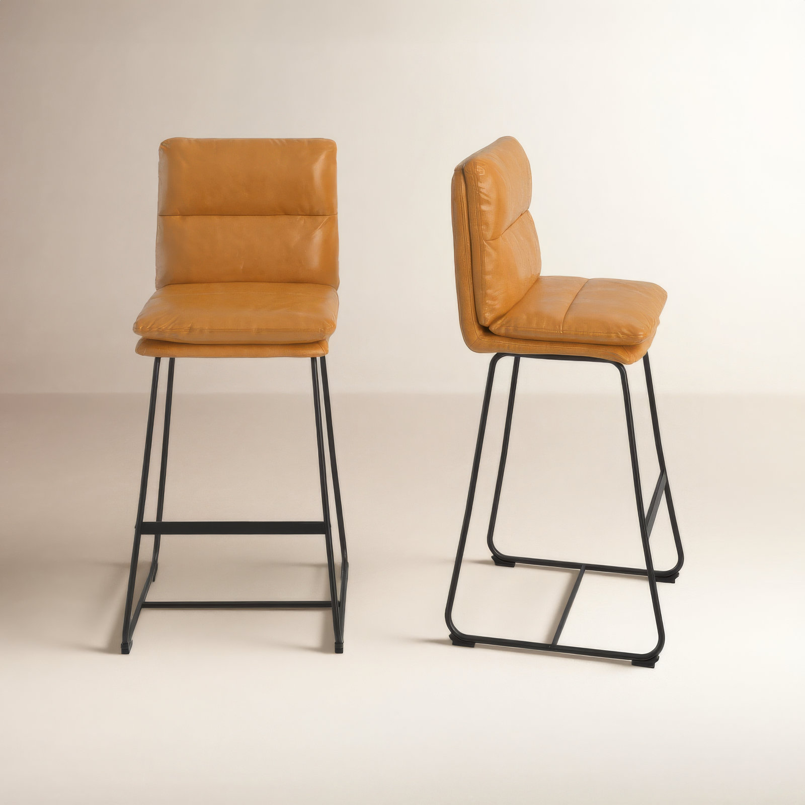 Volana Bar Stool, Cappuccinno Faux Leather, Bar Stool (30" Seat Height)
