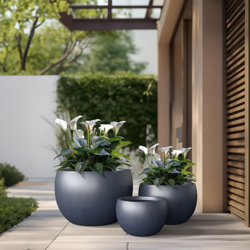 Amethy Handmade Pot Planter, Granite Gray
