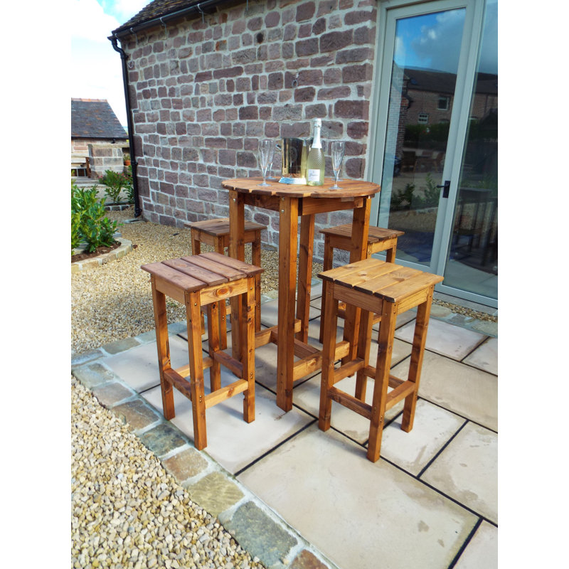 Pisa Union Rustic Bar Set with Solid Wood Outer Material